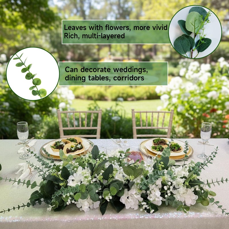 Autokcan 150 Packs 5 Kinds Artificial Greenery Stems Mixed Artificial Eucalyptus Wedding Bouquet Bulk Fake Eucalyptus Stems Greenery Leaves for Vase Wedding Home Table Decor DIY Bouquets (Green) - Image 5