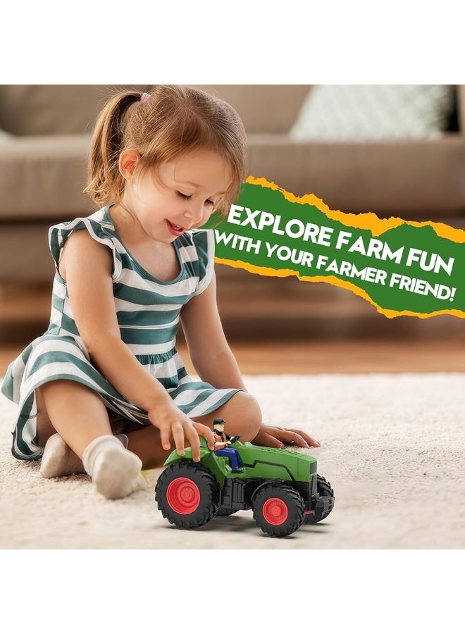 Uarzt Remote Control Tractor Toys for Kids 3-5, RC Tractor Toy with Farmer & Light,1:24 Scale, Rechargeable Farm Toy Tractor for Kids 5-7 Toy Set Children Birthday Gift - Image 1
