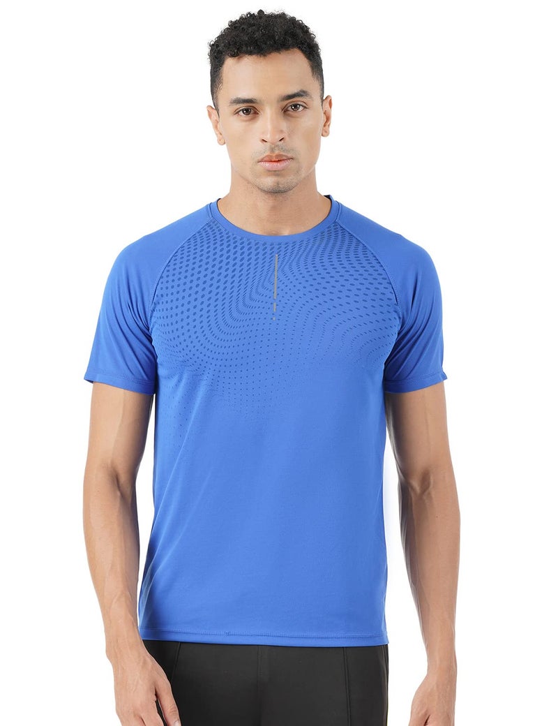 Pump'd Athleisure Men's Stylish T-Shirt for Gym -DryTech, Anti-Odor, Lightweight, Soft Seams, UV Protect (Deep Blue Sea, S) - Image 1