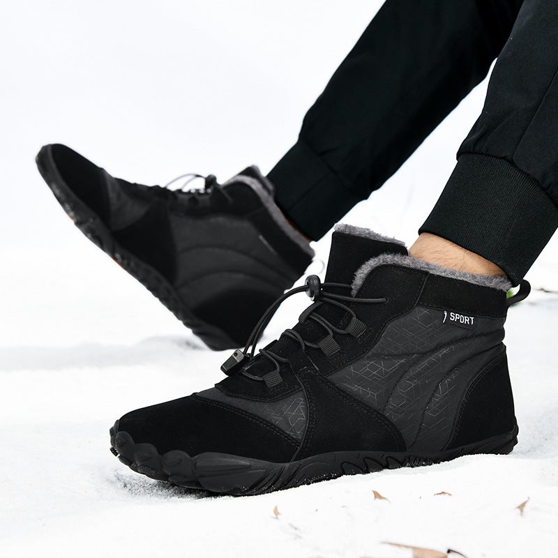New High-Top Fleece-Lined Thickened Couple Cotton-Padded Shoes Non-Slip Warm Outdoor Leisure Sports Snow Boots - Image 4