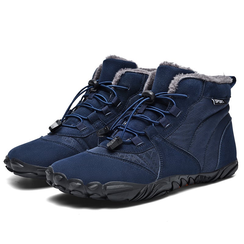 New High-Top Fleece-Lined Thickened Couple Cotton-Padded Shoes Non-Slip Warm Outdoor Leisure Sports Snow Boots - Image 3