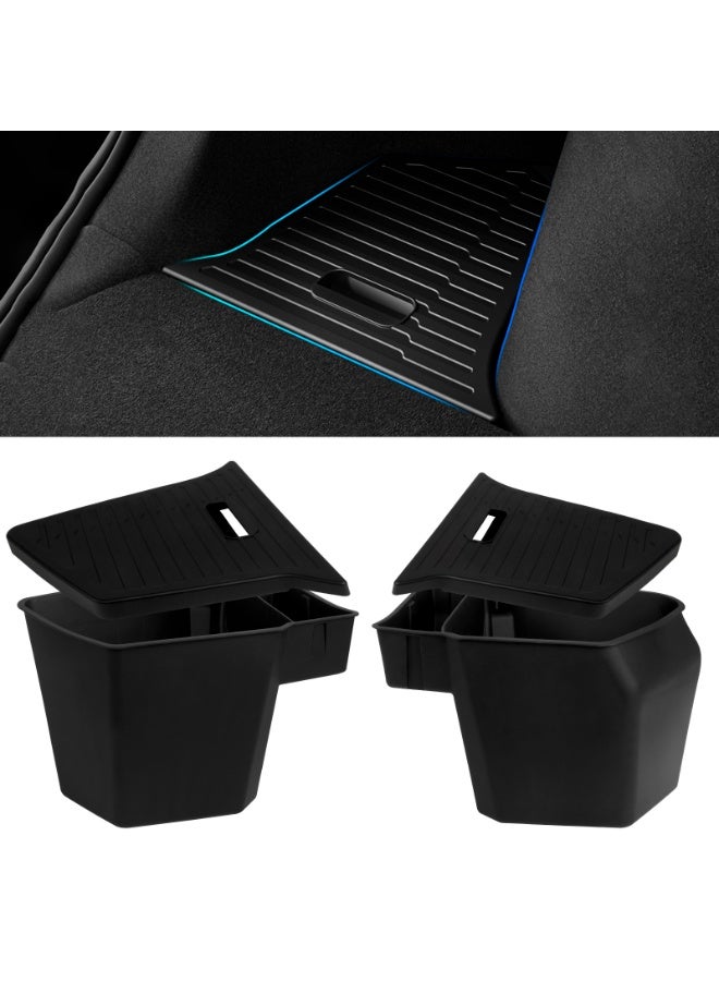 FETUSI Trunk Storage Bins Fit for Tesla Model Y Juniper 2025 2026 – Rear Side Organizer with Carpeted Lids – Model Y Interior Accessories – 6PCS - Image 2
