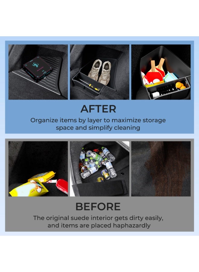FETUSI Trunk Storage Bins Fit for Tesla Model Y Juniper 2025 2026 – Rear Side Organizer with Carpeted Lids – Model Y Interior Accessories – 6PCS - Image 4
