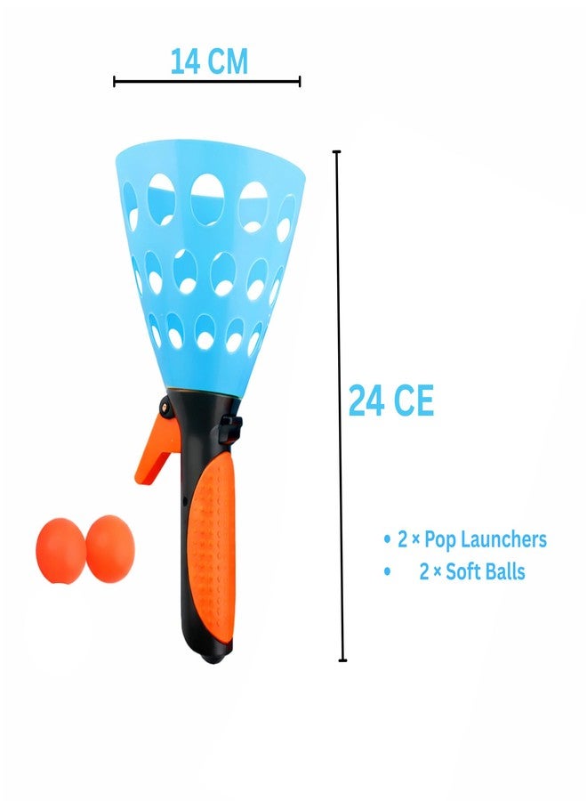 Harshiv Click & Catch Twin Ball Game for Kids | Pop & Catch Toy Set with 2 Launchers & 2 Balls | Indoor & Outdoor Sports Toy | Age 3+ (Sky Blue) - Image 5