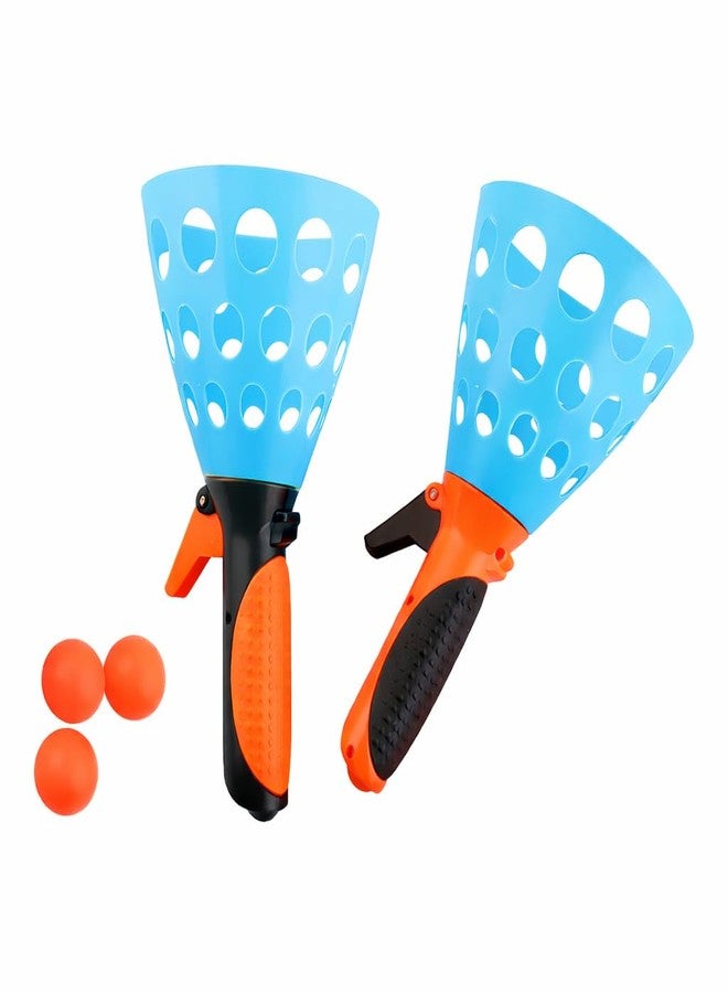 Harshiv Click & Catch Twin Ball Game for Kids | Pop & Catch Toy Set with 2 Launchers & 2 Balls | Indoor & Outdoor Sports Toy | Age 3+ (Sky Blue) - Image 1