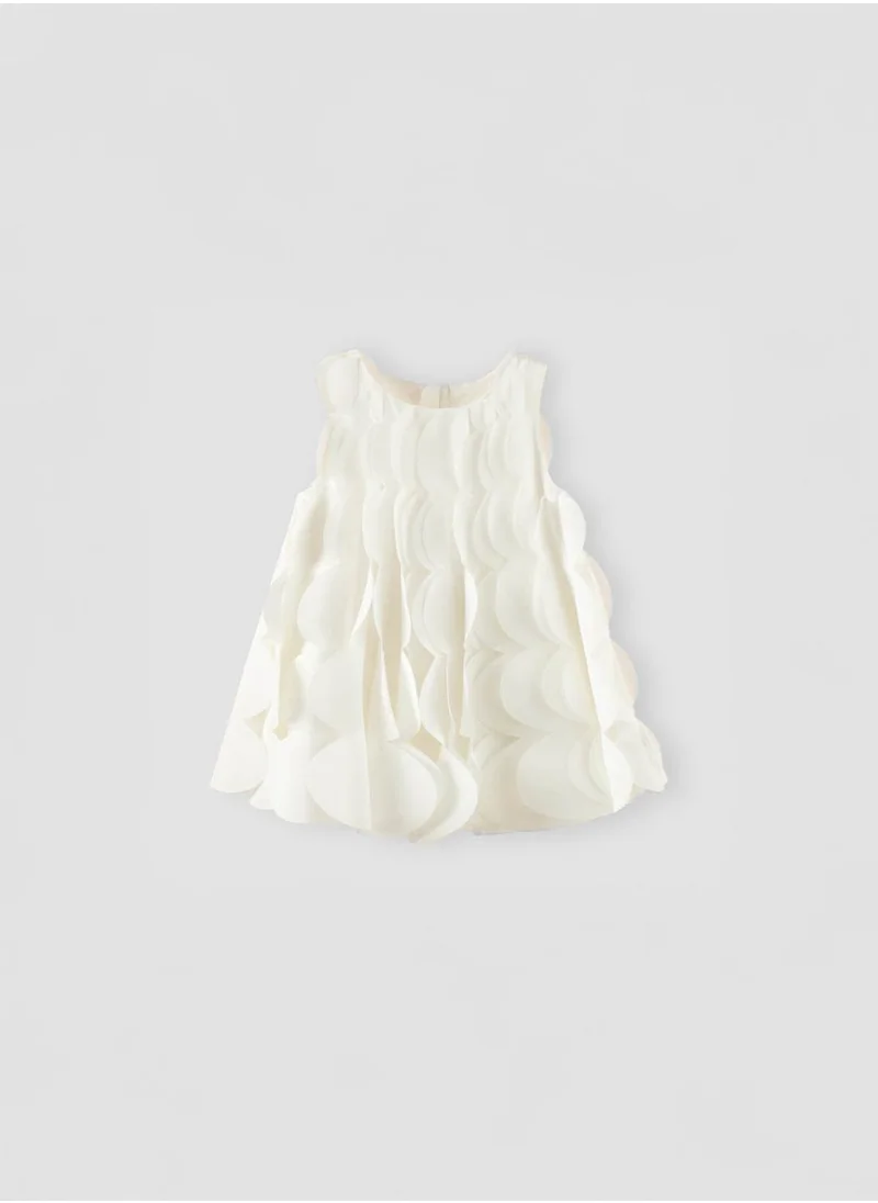 Dave & Bella White 3D Cascade Dress