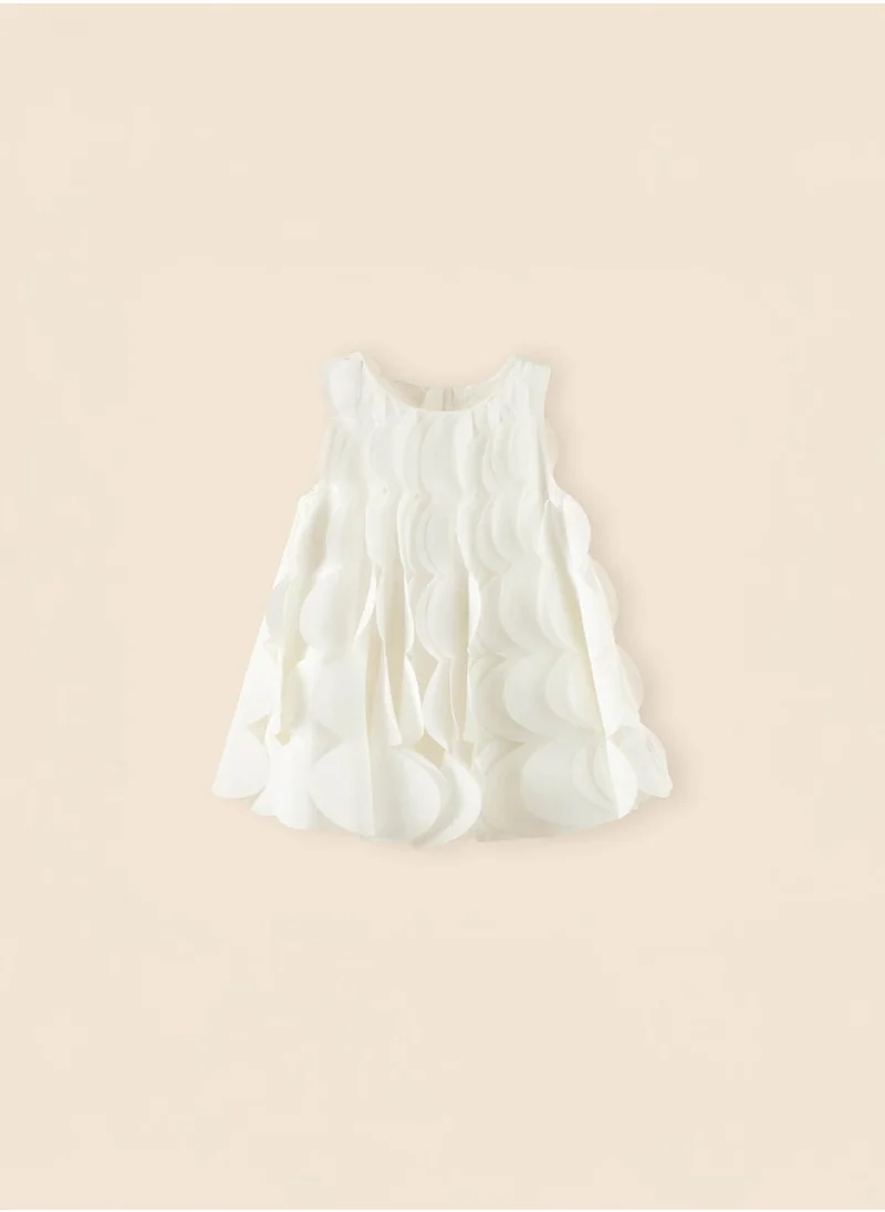 Dave & Bella White 3D Cascade Dress