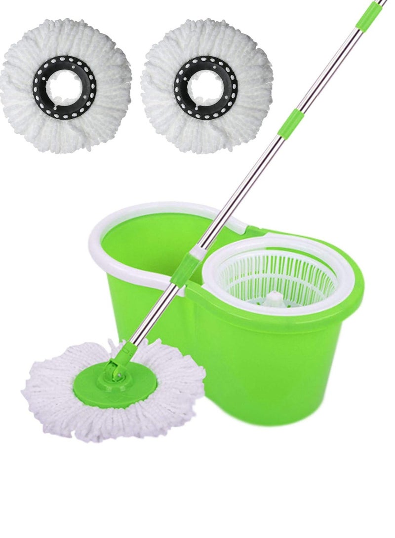Spin Mop For Floor Cleaning Stainless Steel Mop and Bucket With Telescopic Handle Hands Free Wringing Floor Mop With 6L Large Capacity and Reusable Refills For Home Office - Image 1