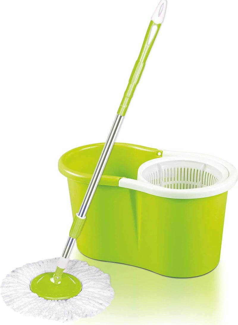 Spin Mop For Floor Cleaning Stainless Steel Mop and Bucket With Telescopic Handle Hands Free Wringing Floor Mop With 6L Large Capacity and Reusable Refills For Home Office - Image 2