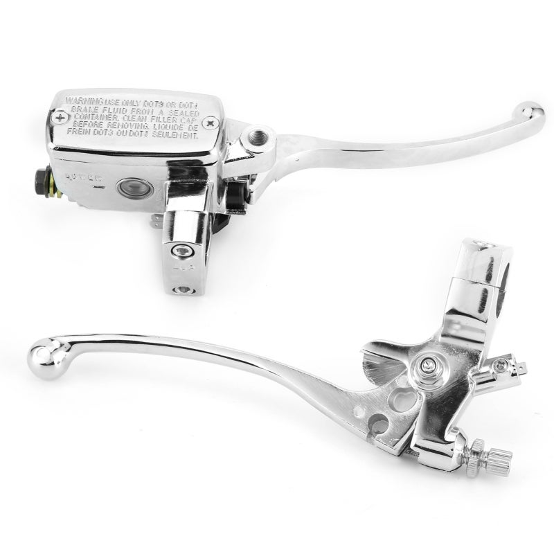 Hydraulic Brake Clutch Cylinder 14ml Reservoir with Fluid Sight Glass - CNC Forged Aluminum Alloy Master Cylinder Lever Electroplated Silver for Motorcycle 25mm Handlebar - Image 5