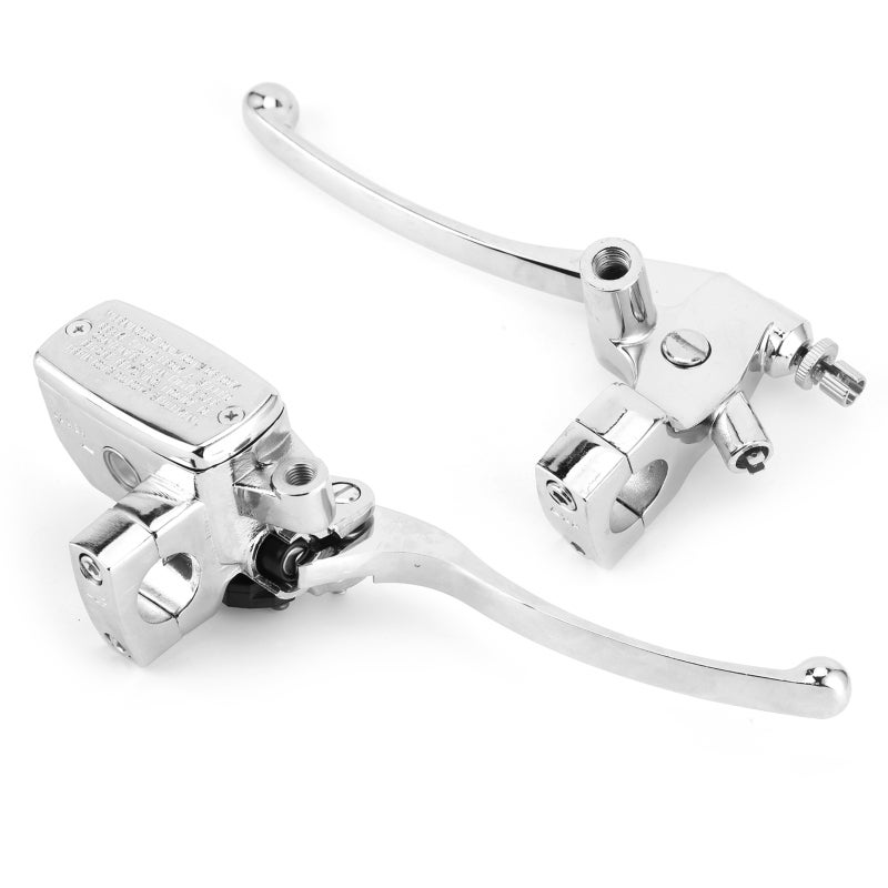 Hydraulic Brake Clutch Cylinder 14ml Reservoir with Fluid Sight Glass - CNC Forged Aluminum Alloy Master Cylinder Lever Electroplated Silver for Motorcycle 25mm Handlebar - Image 3