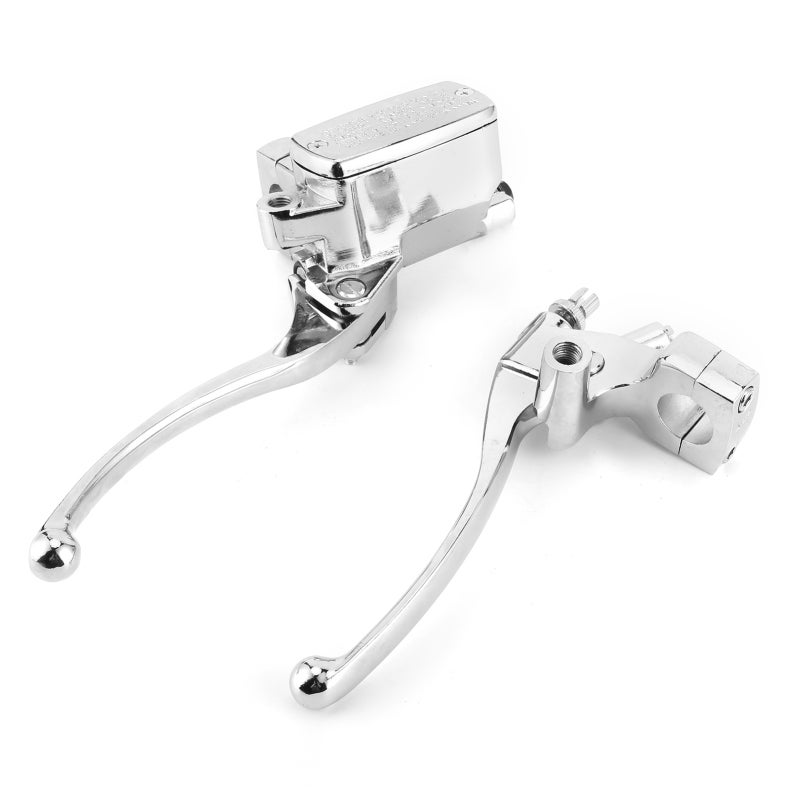 Hydraulic Brake Clutch Cylinder 14ml Reservoir with Fluid Sight Glass - CNC Forged Aluminum Alloy Master Cylinder Lever Electroplated Silver for Motorcycle 25mm Handlebar - Image 4