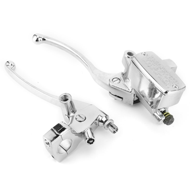 Hydraulic Brake Clutch Cylinder 14ml Reservoir with Fluid Sight Glass - CNC Forged Aluminum Alloy Master Cylinder Lever Electroplated Silver for Motorcycle 25mm Handlebar - Image 2
