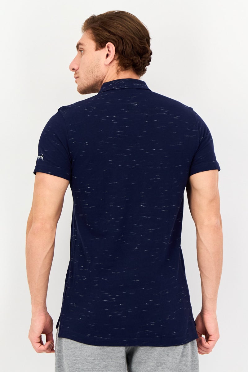 PUMA One8 Men Slim Fit Brand Logo Short Sleeves Outdoor Polo Shirt, Navy - Image 3