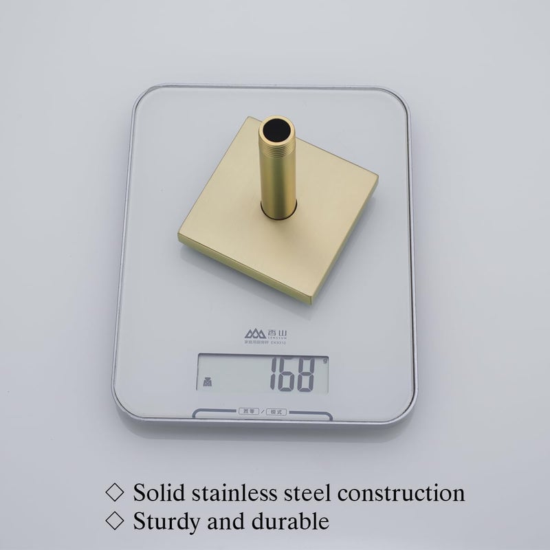 Random Straight Shower Arm with Flange,Gold 4 Inches Ceiling Mount Shower Head Extension Arm,Brushed Gold.RD-91038-4BG-SQ - Image 3