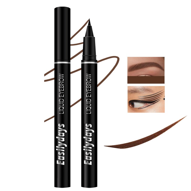 Easilydays Ultra-Fine Liquid Eyeliner & Eyebrow Pencil, 2 In 1high-Pigmented Multifunctional Wild Water Eyebrow Pencil, Felt-Tip Quick Drying Waterproof Eye Liner Pen Women Perfect Eye Makeup (04) - Image 1