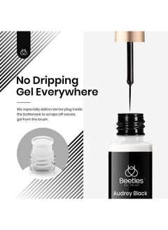 beetles Gel Polish beetles Gel Polish Nail Art Liner Gel Polish Set- 2 Popular Black White Colors Nail Art Polish Gel Art Paint for Swirl Nails Built Thin Nail Art Brush in Gel Pens UV Soak off Gifts for Women  - Image 4