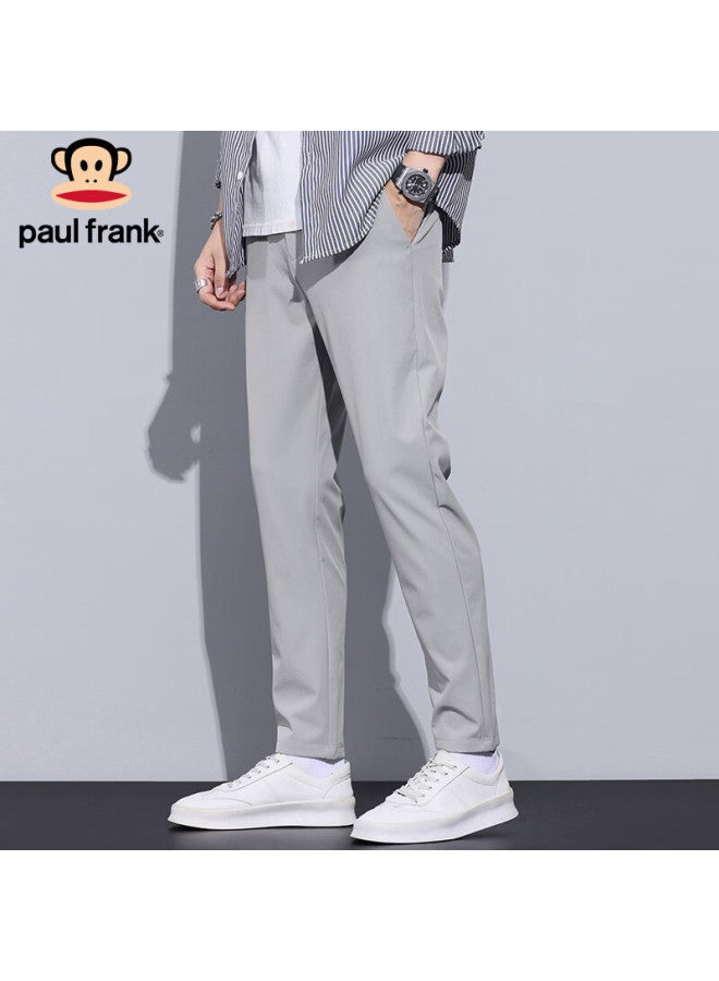 Paul Frank بنطلونات بول فرانك للرجال شتوية كاجوال للأعمال بقصة ضيقة رمادي فاتح 34 - Image 1