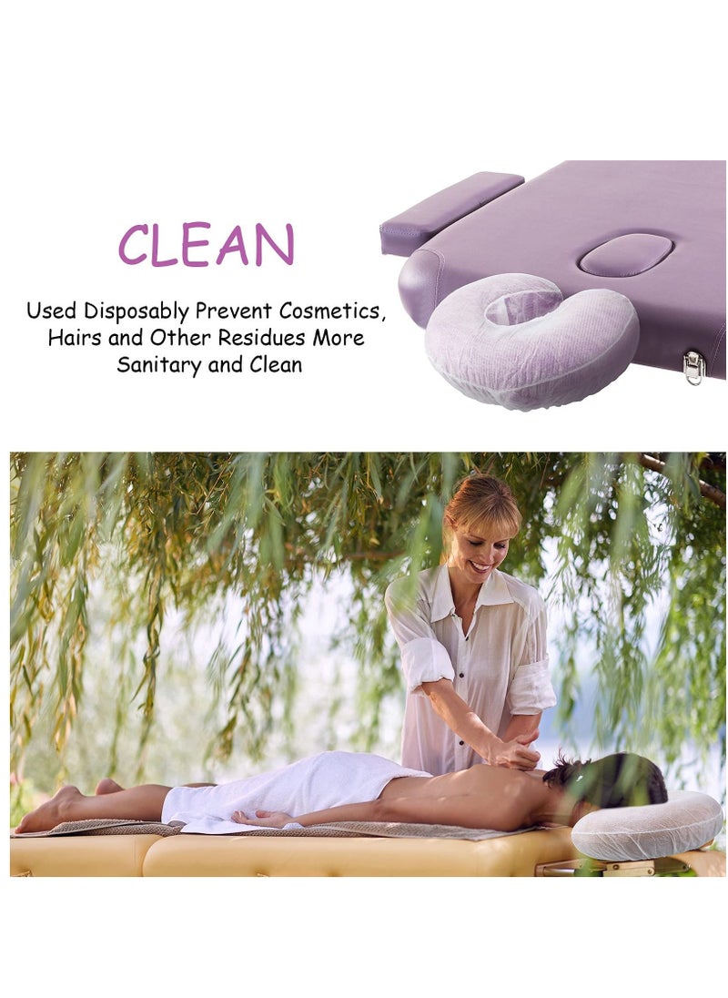 NIBEMINENT - 100 Pieces Disposable Headrest Covers Massage Non-Sticking Cradle Cover Non-woven U-shaped for Tables - Image 1