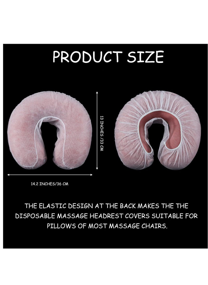 NIBEMINENT - 100 Pieces Disposable Headrest Covers Massage Non-Sticking Cradle Cover Non-woven U-shaped for Tables - Image 1