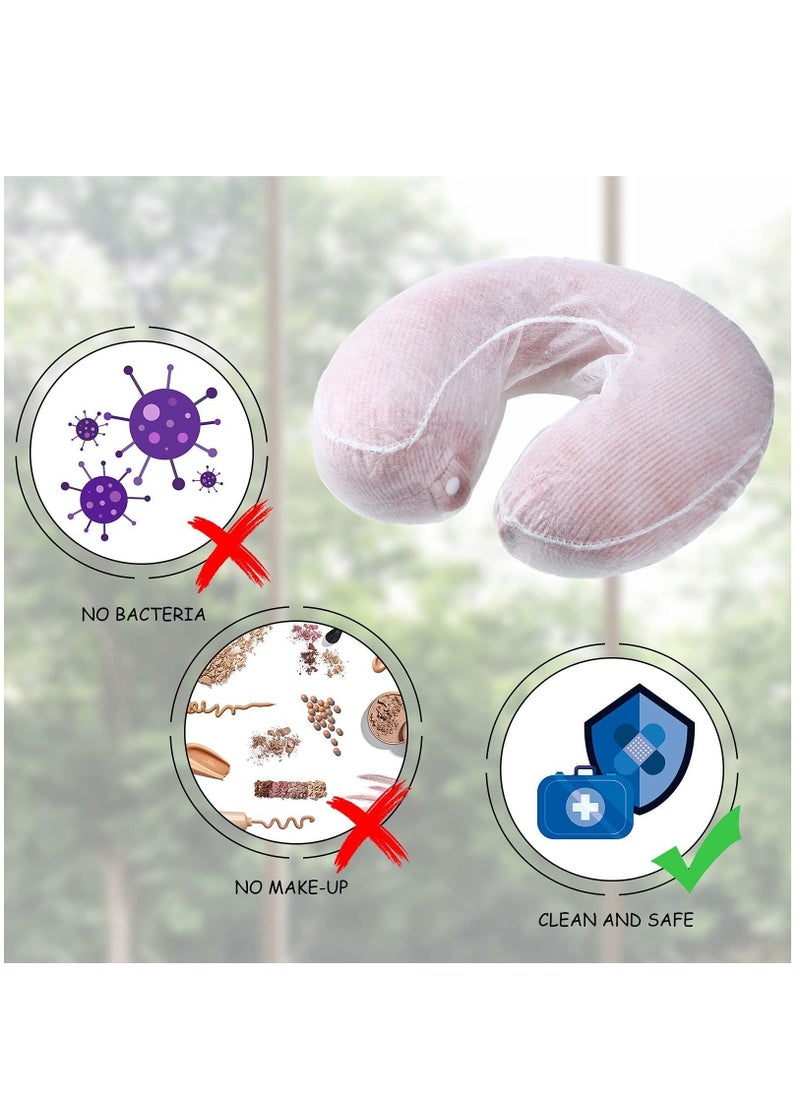 NIBEMINENT - 100 Pieces Disposable Headrest Covers Massage Non-Sticking Cradle Cover Non-woven U-shaped for Tables - Image 1