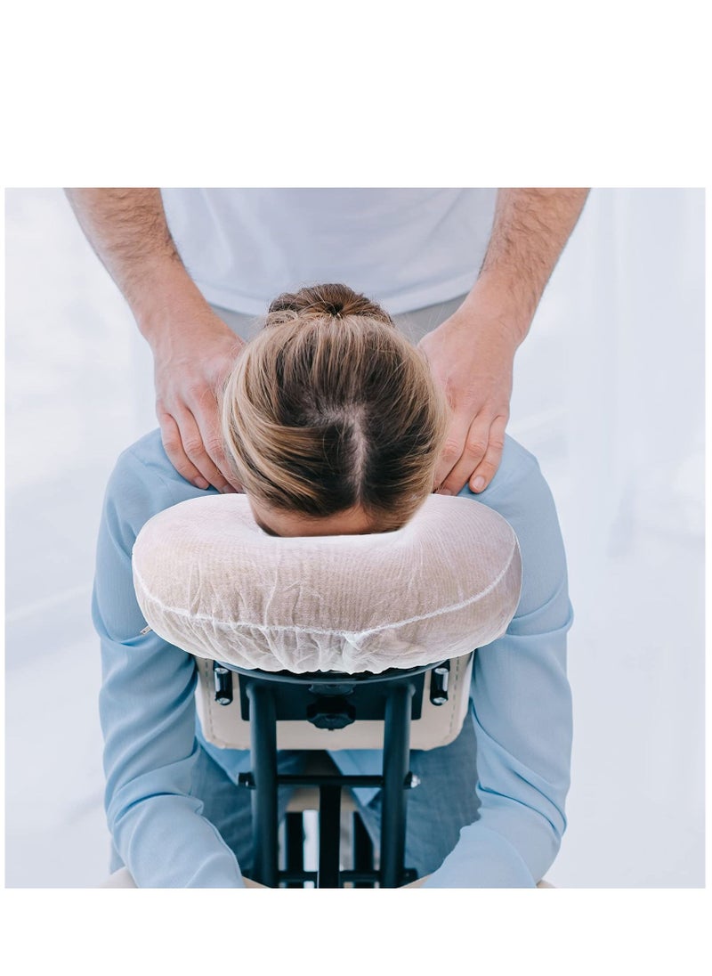 NIBEMINENT - 100 Pieces Disposable Headrest Covers Massage Non-Sticking Cradle Cover Non-woven U-shaped for Tables - Image 1