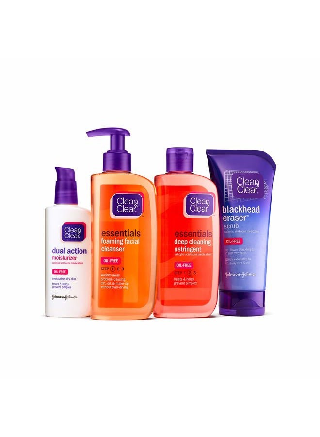 Clean & Clear Essentials Foaming Facial Cleanser, Oil-Free Daily Face Wash to Remove Dirt, Oil & Makeup, 8 fl. oz - Image 4