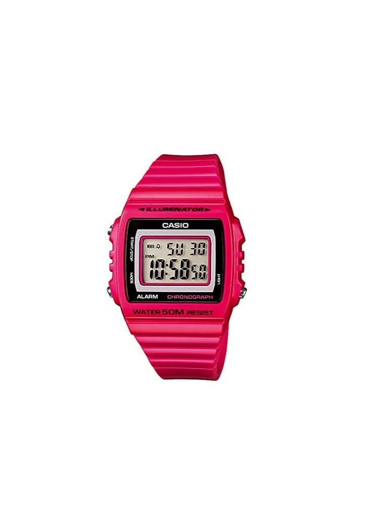 Women's Resin Digital Quartz Watch W-215H-4AVDF - 41 mm - Red