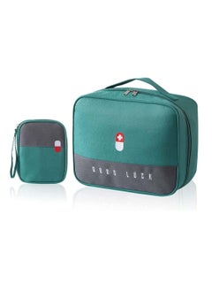 DMG TECH Empty First Aid Bags Travel Medical Supplies Cosmetic Organizer Insulated Medicine Bag Convenient Safety Kit Suit for Family Outdoors Hiking Camping Car Office Workplace, Green(Mom Son Bag)  - Image 1