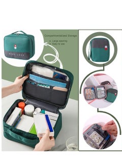 DMG TECH Empty First Aid Bags Travel Medical Supplies Cosmetic Organizer Insulated Medicine Bag Convenient Safety Kit Suit for Family Outdoors Hiking Camping Car Office Workplace, Green(Mom Son Bag)  - Image 2