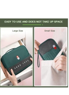 DMG TECH Empty First Aid Bags Travel Medical Supplies Cosmetic Organizer Insulated Medicine Bag Convenient Safety Kit Suit for Family Outdoors Hiking Camping Car Office Workplace, Green(Mom Son Bag)  - Image 3