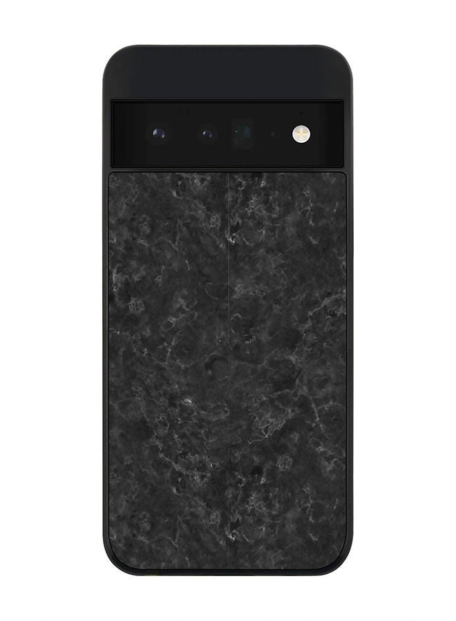 Stylizedd Rugged Black edge case for Google Pixel 6 Pro 5G Slim fit Soft Case Flexible Rubber Edges Anti Drop TPU Gel Thin Cover - Marble Texture Black - Image 1