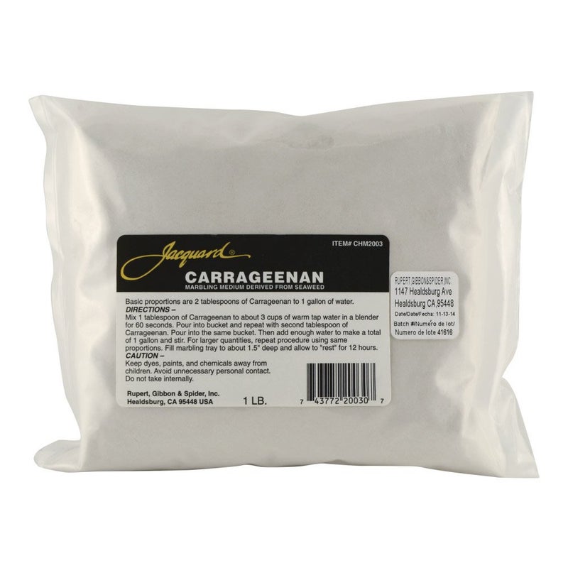 Jacquard Jacquard Carrageenan Powder for Water Marbling Paint on Fabric Paper  Wood Easy to Mix for Consistent Marbling Patterns 1lb Bag 