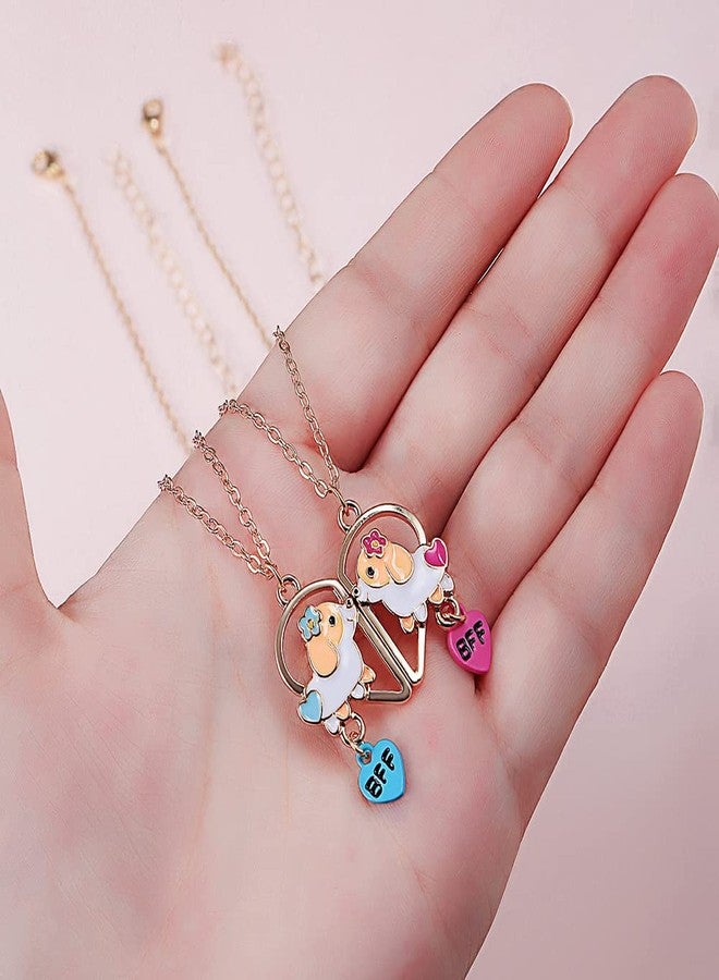 Lezmoii Best Friend Necklace Friendship Necklace Gifts Matching Magnetic BFF Necklace for 2 Girls (Corgi) - Image 4