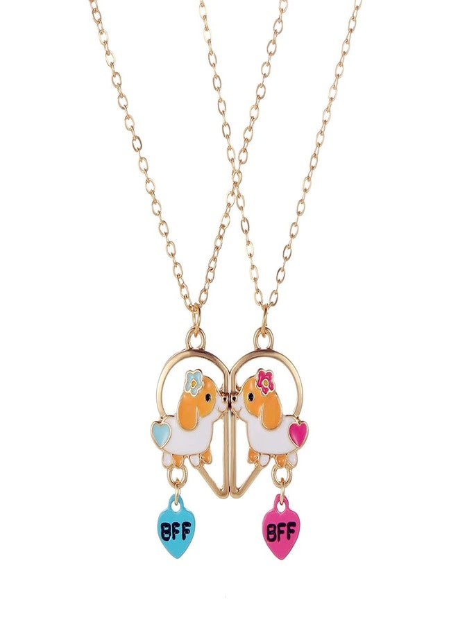 Lezmoii Best Friend Necklace Friendship Necklace Gifts Matching Magnetic BFF Necklace for 2 Girls (Corgi) - Image 1