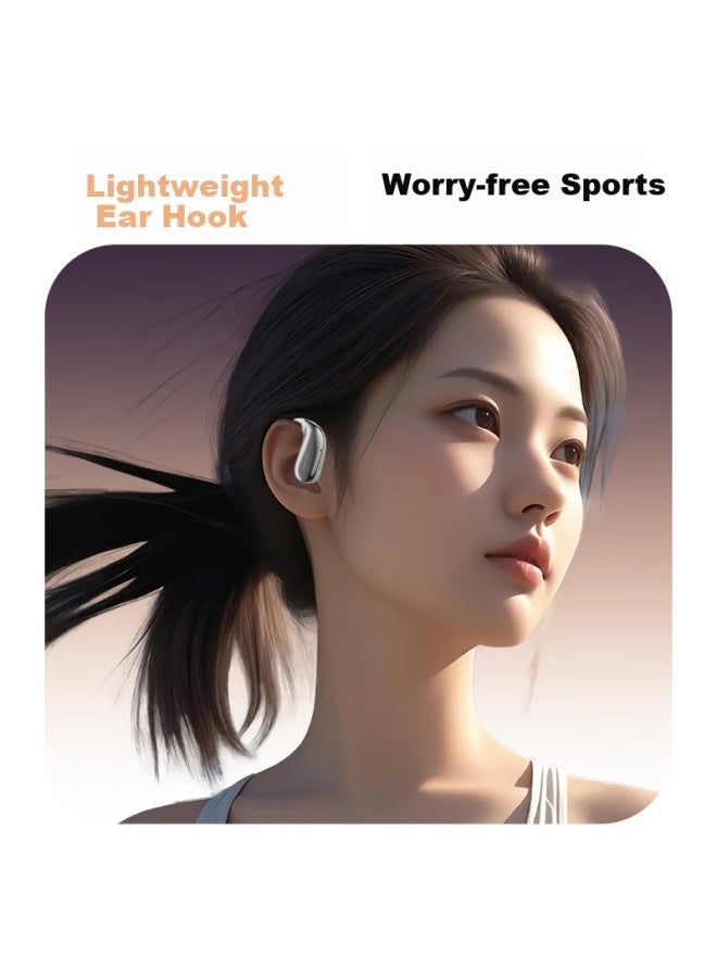 Newmine Ly62 Bone Conduction Bluetooth Headphones, Wireless Ear-hook Style, Not In-ear, Open-style, For Sports And Running, Noise Reduction, Compatible With Xiaomi, Apple, Huawei And Others, Milk Tea Color - Image 2