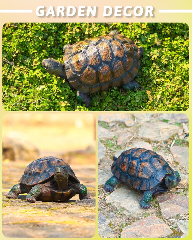 Sdeetesamjun Tortoise Turtle Statue,Resin Garden Sculpture Indoor/Outdoor Yard Lawn Ornament,Home Decor (Large) - Image 4