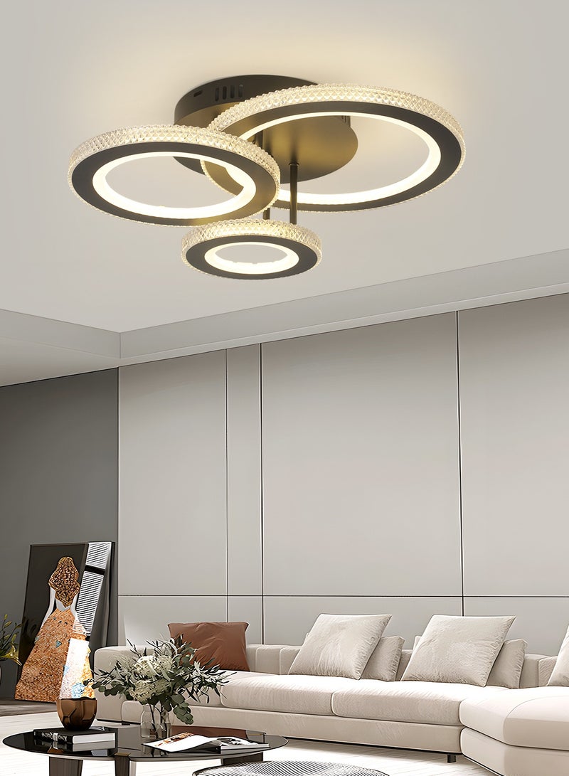 YATAI LIGHTING 3-Color Round LED Ceiling Light Fixture, Modern Black Flush Mount Lamp with Remote Control for Bedroom, Living Room, Dining Room, and Library, 36W, 3000K-6000K - Image 5