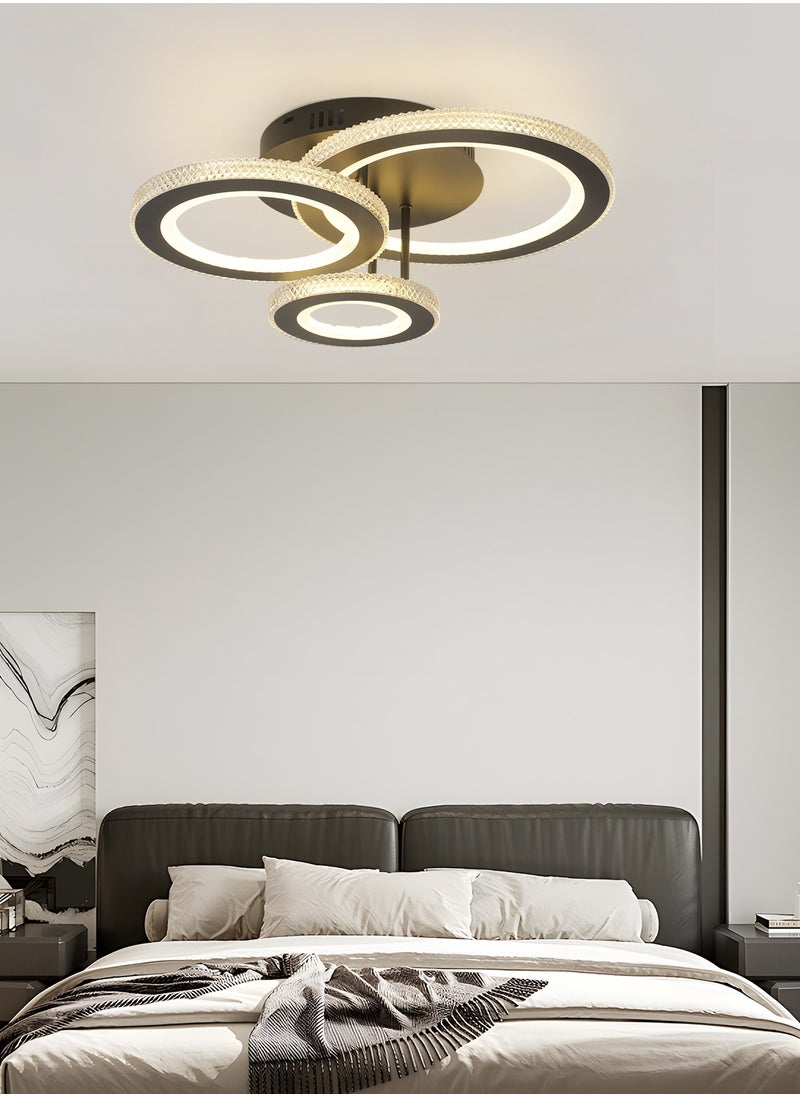 3-Color Round LED Ceiling Light Fixture, Modern Black Flush Mount Lamp with Remote Control for Bedroom, Living Room, Dining Room, and Library, 36W, 3000K-6000K - pzsku/ZE95F1B4339ADBCF3A817Z/45/_/1738600619/ba2d1d48-b82b-4146-b670-7e088e189cb9