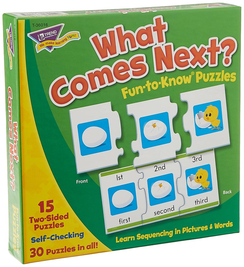 Trend Enterprises What Comes Next? Fun-to-Know Puzzles from TREND Enterprises, Inc.; 45 Sturdy Pieces for Young learners - Image 2