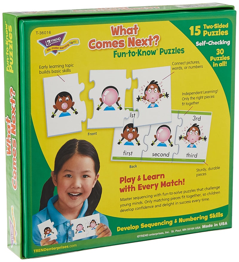Trend Enterprises What Comes Next? Fun-to-Know Puzzles from TREND Enterprises, Inc.; 45 Sturdy Pieces for Young learners - Image 3