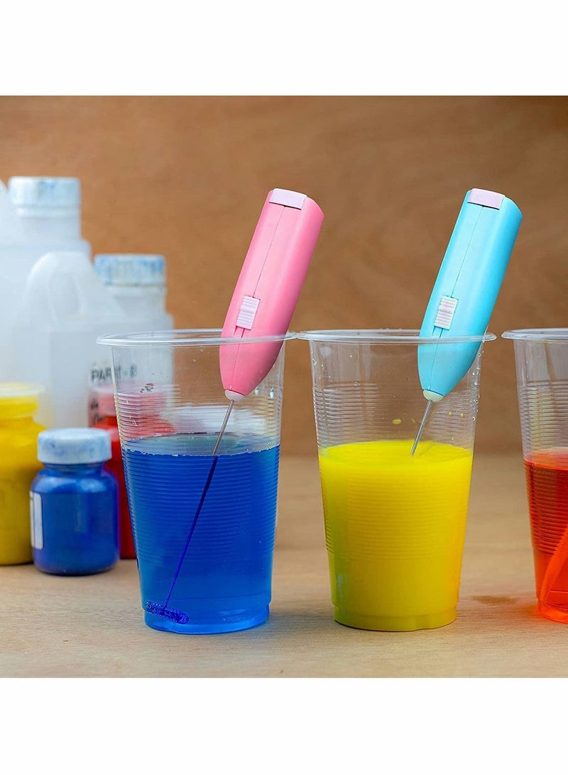 KASTWAVE Epoxy Blender, Mini Kitchen Handheld Battery Power Epoxy Blender, Coffee Blender (Pink, Blue, Black, 3 Pieces) - Image 2