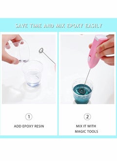 KASTWAVE Epoxy Blender, Mini Kitchen Handheld Battery Power Epoxy Blender, Coffee Blender (Pink, Blue, Black, 3 Pieces)  - Image 5