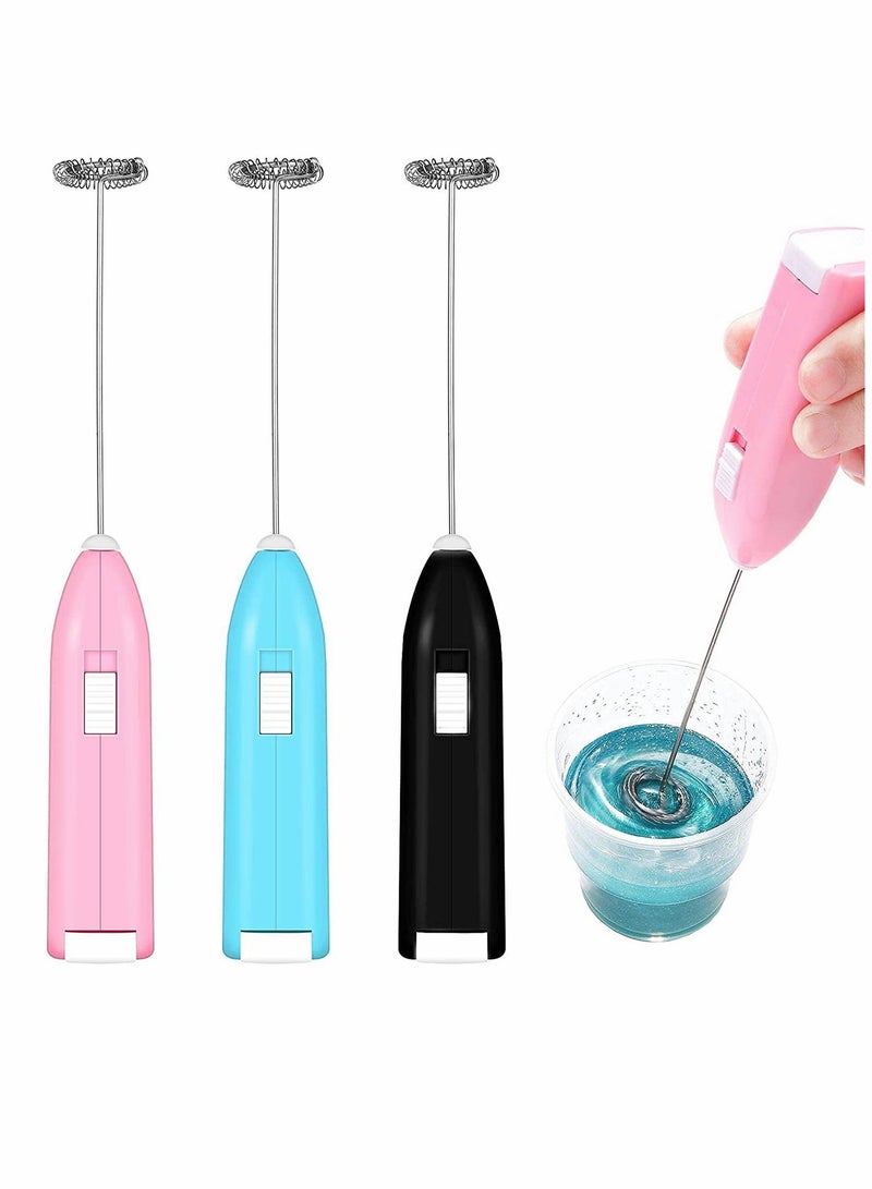 KASTWAVE Epoxy Blender, Mini Kitchen Handheld Battery Power Epoxy Blender, Coffee Blender (Pink, Blue, Black, 3 Pieces) - Image 1