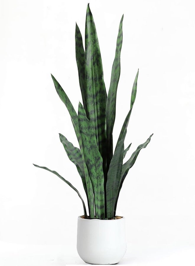 Ollain Artificial Plant 23.6" Fake Snake Plant Faux Plants Green Fake Succulent Potted for Bathroom Shelf Decor Desk Plant Home Office Decor - Image 1