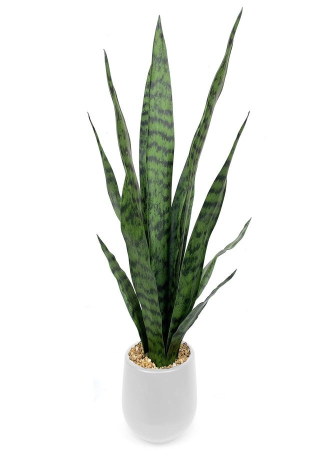 Ollain Artificial Plant 23.6" Fake Snake Plant Faux Plants Green Fake Succulent Potted for Bathroom Shelf Decor Desk Plant Home Office Decor - Image 4