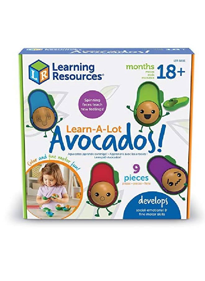Learning Resources - Learnalot Avocados 9 Pieces Ages 18+ Months Toddler Social Emotional Learning Toys Develops Fine Motor Skills Toddler Learning Toys - Image 1