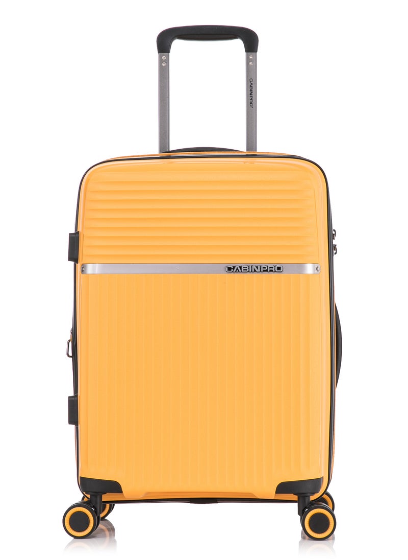 CABINPRO Light Weight PP Fashion Trolley Luggage Expandable Hard Case Carry on Suitcase with Safe Zipper and 4 Quite 360° Double Spinner Wheels CP002 Yellow  - Image 3