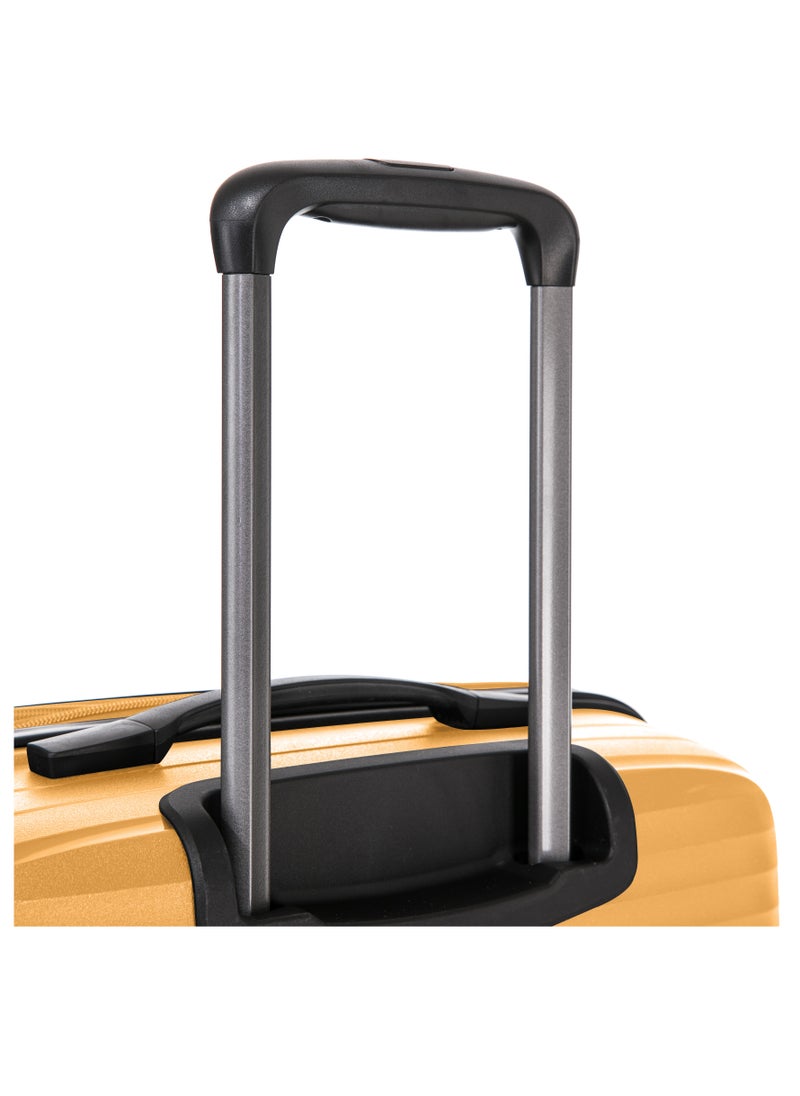 Light Weight PP Fashion Trolley Luggage Expandable Hard Case Carry on Suitcase with Safe Zipper and 4 Quite 360° Double Spinner Wheels CP002 Yellow