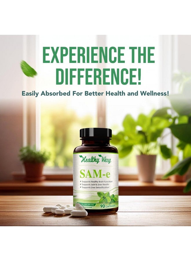 HealthyWayRx Healthy Way 500mg SAM-e Supplement - High Strength 500mg S-Adenosyl-L-Methionine Capsules for Joint Brain Liver and Mood Support - Non-GMO High Absorption Same Supplement (90 Servings) - Image 5